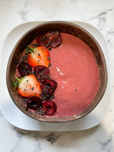 Chocolate & Cherry Recovery Smoothie bowl