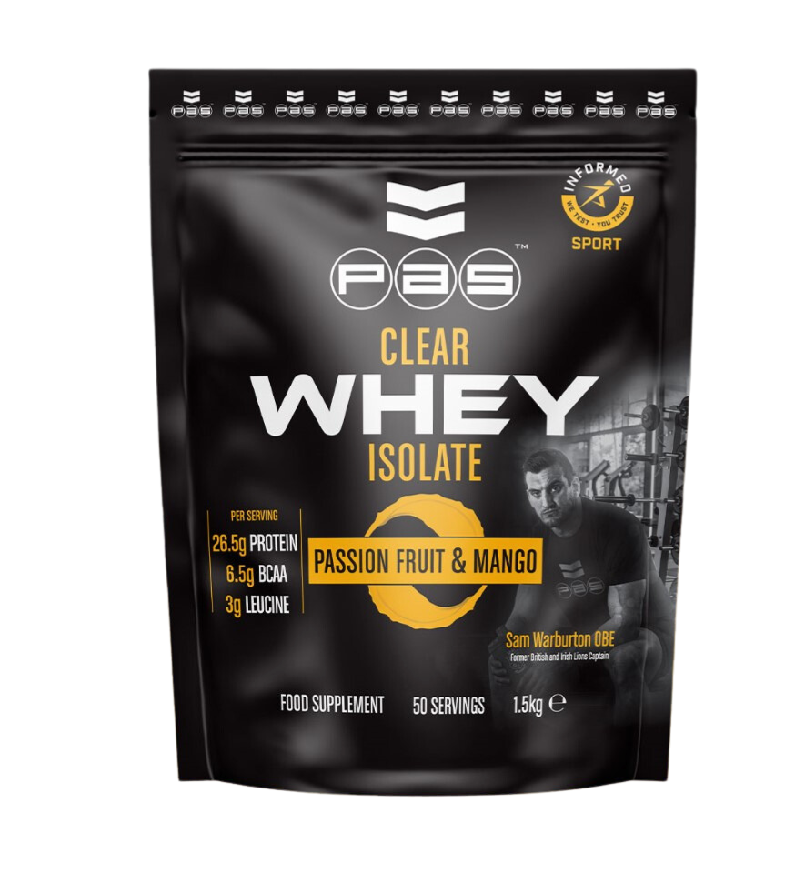 New In Clear Whey Isolate With Volactive Pro 20 PAS Nutrition